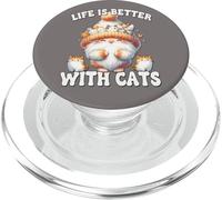 Cat Grandma Life Is Better With Cats For Cat Mom And Dad PopSockets PopGrip per MagSafe