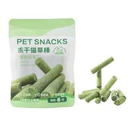 Cat Grass Sticks, Hairball Control Treats, Freeze Dried Chicken Flavor, Teeth Cleaning Chews, Teeth Aid for Indoor Cats, Kittens, Appetite Booster Snack, Natural Health Supplement, Great