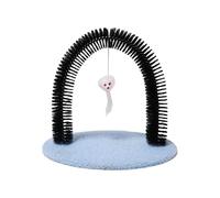 Cat Groomer, Arch Grooming Brush with Bristles, 14.2x11.4x13.4 Inches Compact Design, Sturdy Scratching Hair Massager Tool for Shedding, Cleaning, Kittens, Cats and Bunnies