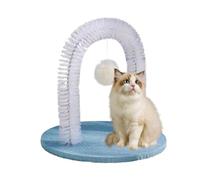 Cat Groomer, Arch Shedding Tool, Indoor Pet Care, Grooming Rubbing Post, 13.78x11.81x13.78 inches, Scratching Pad, Massage Brush, Hair Remover, Pet Toy, Suitable for Head, Back