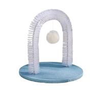 Cat Groomer, Arch Shedding Tool Indoor Pets, Rubbing Post Scratching Pad, Massage Brush, Hair Remover, 11.81 Inches Play Toy for Head, Back, Kitten Comfort, Pet Care Accessory