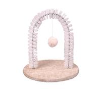 Cat Groomer Arch Shedding Tool, Multi-Function Grooming Post with Scratching Pad, Massage Brush, Hair Remover, Pet Toy Combo for Cats, Head, Back Care, Kittens and Adult Cats