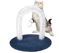 Cat Grooming Arch - Self-Grooming Brush with Interactive Ball | Non-Slip Shedding Remover Massage Station | Protects Furniture & Curbs, for Indoor Kittens Adult Cats Home Apartment