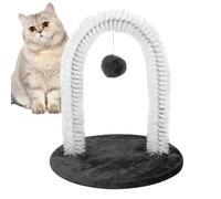 Cat Grooming Arch - Self-Grooming Brush with Interactive Ball | Non-Slip Shedding Remover Massage Station | Protects Furniture & Curbs, for Indoor Kittens Adult Cats Home Apartment