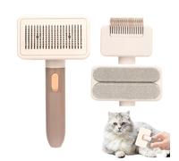 Cat Grooming Brush, Multifunctional Detangle Shedding, 7,48 x 3,15 in Portable Pet Hair Removal Tool, Soft Bristle Self-Cleaning, Gentle Skin Ergonomic Handle for Cats, Dogs