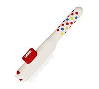 Cat Grooming Comb - Desheddings Brush for Removing Loose | Stainless Steel Teeth with ABS Self Cleaning Button, Anti Slip Handle Pet Grooming Tool for Dogs Puppies Rabbits Indoor Coat Care