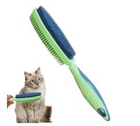 Cat Grooming Comb, Double Sided Cats Brushes, 10,43 x 1,57 x 2,36 pollici, Shedding Tool, Gentle Massage Bristles, Anti Slip Ergonomic Handle for Daily Pet Groom Routine, Multicolor