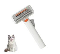 Cat Grooming Comb, Self Cleaning Brush, Detachable Undercoat Rake with Easy Release Button Gentle Massage Teeth for Removing Loose Tangles Suitable for Cats Dogs Puppy Bathing Care
