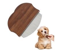 Cat Grooming Comb, Wooden Curved Handle, Undercoat Feature with Secure Grip, Professional Pet Care Tool for Daily Routine, Utility Gear with Modern Design, Travel Accessory for Kitten and Horse