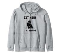 Cat Hair Is My Perfume Humor Citazione Felpa con Cappuccio