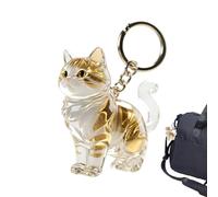 Cat Hair Keychain - Cat Shape Clear Pendant | Cats Shape Clear Keyring | Pet Hairs Keychains Keepsake | Clears Pet Hair Keepsake Keychain | For Remembrance Backpack Purse Wallet Schoolbag Handbag
