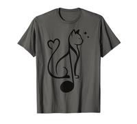 Cat Heart Kitty Nota Musicale Musicisti cantanti chitarristi Maglietta