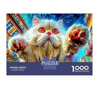 Cat Holding Fruits in Neon 1000 Pezzi Bundle Puzzle Warm Pet Puzzle Per Adulti Cartone Extra Spesso - Anti-stress E Viaggio, Regalo Di Natale Per Adulti E Bambini over 12 Anni 70x50cm/1000pcs