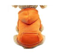 Cat Hoodie Cotton Dog Clothes with Winter Coat and Outer Pocket (Orange, M code)