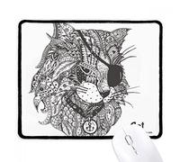 Cat Human Paint One Eye Mousepad Bordi Cuciti Tappetino per Mouse Lavabile Mouse Pad per Gaming Ufficio Laptop 25X30Cm