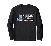 Cat Humor Nice Things Broken Vase Funny Pet Owner Citazione Maglia a Manica