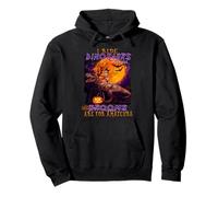 Cat I Ride Dinosaurs Brooms Are for Amateurs Funny Halloween Felpa con Cappuccio