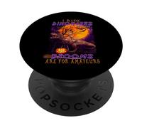 Cat I Ride Dinosaurs Brooms Are For Amateurs Funny Halloween PopSockets PopGrip Adesivo