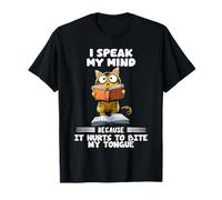 Cat I Speak Mind Because It Hurts To Bite My Language Funny Maglietta