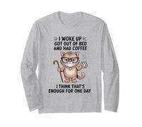 Cat I Wake Up Si è alzato dal Letto e ha preso Un caffè Design Maglia a Manica