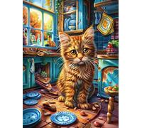 Cat in Cozy Kitchen Puzzle 500 Pezzi Giochi Da Tavolo Intelligenti Familiare Per Amici E Parenti Rilassamento Pressione Ridotta Idea Regalo Natale 2025 500 PCS