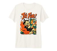 Cat in Fire - It's Fine Meme Funny Texting Feline Maglietta Premium