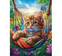 Cat in Hammock in Magical Forest Puzzle 1000 Pezzi Rompicapo Creativo Artistico Fairy Tale Animal Plant Stimolo Della Creatività Attività Per Il Tempo Libero Regalo Per Persone Creative 1000 PCS