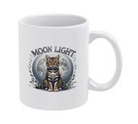 Cat In The Moonlight - Beauty In The Moonlight - Cats In The Night Tazza Da Caffè Con Manico Tazza Classica Tazze 330Ml Per Ufficio Bevande Uomo