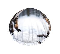 Cat In The Snow Cuffia da a e Cuffia da Bagno, Doppia Protezione ed Elastico, Cuffia per Capelli Impermeabile Riutilizzabile con Fodera in Peva