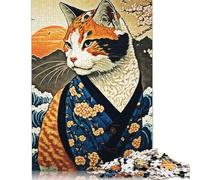 Cat in The Style Hokusai Puzzle Impossible 1000Pcs Decorazione Per La Casa. Rilassamento E Intelligence Per Adulti E Bambini Da 12 Anni 1000pcs (75x50cm)