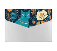 Cat in The Wild - Organizer per documenti a fisarmonica, con 6 tasche, espandibile, con etichette, cartelle per documenti da viaggio, buste in plastica con chiusura a scatto, 33 x 23 cm