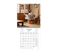 Cat in Toilet Calendar 2026 - Funny Wall Planner, Cat-Themed 2026 Wall Calendar with Newspaper Reading Cats | Monthly Planner on Thick Paper with Notes for Fun Gift, Home, Office, School, Family