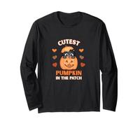 Cat Jack-O-Lantern Fun Autunno a Forma di Zucca più Carina della Patch Maglia a Manica