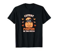 Cat Jack-O-Lantern Fun Autunno a Forma di Zucca più Carina della Patch Maglietta
