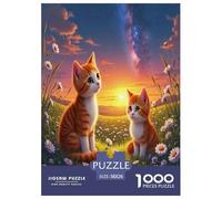 Cat Jigsaw Puzzle,1000 Pezzi Classici, Per Adulti E Bambini Da 14 Anni E Più Giochi Rilassamento E Intelligence Cute Animals Perfetto Per Appassionati Di Esperti - Regalo Per Amore E Amico 38x26cm/100