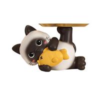 Cat Key Bowl For Entryway Table - Cat Desk Ornament With Storage Tray | Scultoral Accent Decor Bowls, Decorative Bowl, Resin Bowls For Keys Candy Trinket Home Entryway Living Room Cabinet