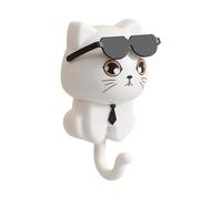 Cat Key Holder, Kitten Coat Hooks, Cute Cat Key Hook, Sunglasses Cat Coat Hooks, Adhesive Coat Hooks, Key Holder for Wall, Decorative Cat Key Hook, Cat Wall Hooks for Coat and Bag, Cat Hook Organizer