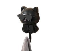 Cat Key Holder, Kitten Coat Hooks, Cute Cat Key Hook, Sunglasses Cat Coat Hooks, Adhesive Coat Hooks, Key Holder for Wall, Decorative Cat Key Hook, Cat Wall Hooks for Coat and Bag, Cat Hook Organizer