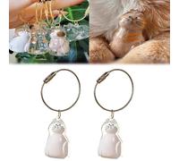 Cat Keychain Hair Storage Bottle,Transparent Cat Hair Storage Box Pendants,Collecting Pet Hairs Memorial Accessories
