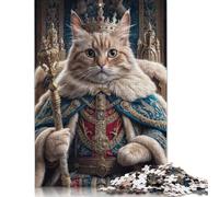 Cat King in Royal Attire Puzzle Impossibili 1000 Pezzi Decorazione Per La Casa. Rilassamento E Intelligence Per Adulti E Ragazzi Da 14 Anni 1000pcs (38x26cm)