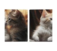 Cat Kiss - Custodia per passaporto da viaggio, con scomparti per carte di credito e carta d'imbarco, organizer per documenti d'identità di famiglia (20 x 13 cm)