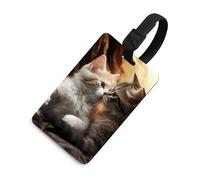 Cat Kiss - Etichette per bagagli per valigie, con scudo per la privacy, da viaggio, per uomini e donne, per borse e zaini, stile nero, taglia unica, etichetta per bagagli