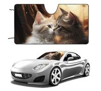 Cat Kiss - Parasole per parabrezza dell'auto, per mantenere fresco l'interno dell'auto, 129,5 x 71,1 cm, parasole pieghevole per finestrino anteriore, scudo termico per SUV, camion, blocca i raggi UV