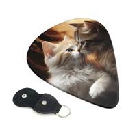 cat kiss - Plettri per chitarra, 6 pezzi, spessore 0,96 mm, in celluloide, con supporto in pelle, plettro personalizzato per basso, chitarra elettrica, acustica, regalo per amanti
