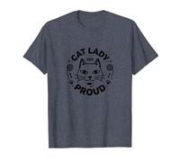Cat Lady And Proud: Amante felino, Signora Gatto Senza Figli Maglietta, Uomo, Pervinca, L