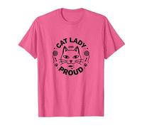 Cat Lady And Proud: Amante felino, Signora Gatto Senza Figli Maglietta, Uomo, Rosa mélange, L