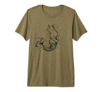 Cat Lady Kitten Mom Art Cat Mermaid Lover Maglietta Premium