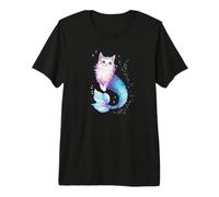 Cat Lady Kitten Mom Art Magical Cat Mermaid Lover Maglietta Premium