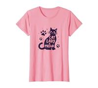 Cat Lady & Orgoglioso: Dichiarazione di Orgoglio degli Amanti dei felini Maglietta, Donna, Rosa, L