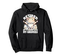 Cat Lady Retirement Saying Funny Gnome For Retired Cat Mom Felpa con Cappuccio
